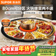 蘇泊爾（SUPOR）暖菜板+火鍋 飯菜保溫板熱菜板  電磁爐火鍋分區控溫（圓形80CM）自動(dòng)旋轉餐桌轉盤(pán) BZ80IH813D