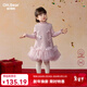 歐姆熊女童秋冬款連衣裙2025新款寶寶周歲生日冬季洋氣兒童冬裝公主裙子 紫色 110 110cm