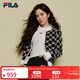 斐樂(lè ) 楊冪同款|斐樂(lè )官方女士編織外套春新款時(shí)尚休閑拼色毛衣開(kāi)衫 正黑色-BK S （160/80A/S）