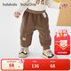 巴拉巴拉童裝寶寶長(cháng)褲加絨保暖束腳褲2025新款冬裝男童女童褲子萌趣運動(dòng)褲