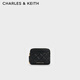 CHARLES&KEITH26春新品菱格紋迷你零錢(qián)包卡包手拿包女神節生日禮物CK6-50681238 Black黑色 XXS