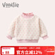凡獵女童毛衣秋冬加絨加厚洋氣兒童上衣公主針織衫寶寶打底衫冬季 粉色 90 cm