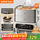 蘇泊爾（SUPOR）電蒸鍋 家用多功能燉蒸煮一體電熱鍋 0涂層不銹鋼蒸屜 電煮鍋 18L多用途鍋 ZN30FC669