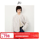 H's立領(lǐng)短款皮草毛毛外套女25冬新款高級設計感寬松柔軟廓形上衣 本白 M