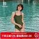 HSERNA泳衣泡溫泉女連體三角2025網(wǎng)紅時(shí)尚爆款游泳館競速專(zhuān)用游泳裝 苔蘚綠 L （159-164cm）建議48-54kg