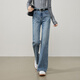逸陽(yáng)（ESE-Y）微喇牛仔褲女2026年春季高彈遮肉顯高顯瘦復古彈力喇叭長(cháng)褲子 藍色 27