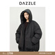 DAZZLE地素 羽絨服冬季新款字母提花鵝絨羽絨服 黑色 XS