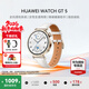 華為（HUAWEI）手表WATCH GT 5【咨詢(xún)享優(yōu)惠】運動(dòng)智能兩周續航藍牙通話(huà)體溫血氧心率監測健康送男女朋友禮物6pro 41mm珍珠白【皮表帶+貼膜】