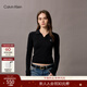 Calvin KleinJeans25秋季新款女士?jì)?yōu)雅通勤V領(lǐng)ck修身短款POLO領(lǐng)打底衫針織衫