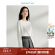 茵曼（INMAN）長(cháng)袖打底衫女桑蠶絲T恤圓領(lǐng)內搭真絲 米白色 M