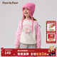 PawinPaw卡通小熊童裝秋冬男女童撞色插肩袖圓領(lǐng)加絨衛衣 Pink粉紅色/25 120 cm