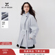 香影淺藍色立領(lǐng)風(fēng)衣外套女2026春季新款純棉小個(gè)子收腰中長(cháng)款大衣 淺藍 L 165/88A/110-125斤