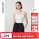 朗姿肌理感無(wú)袖上衣內搭打底女秋秋季新款氣質(zhì)修身針織背心吊帶 白色 L