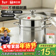 康巴赫蒸鍋304不銹鋼大容量湯鍋多功能蒸煮鍋具22cm復底燃氣電磁爐通用