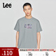 Lee25新品舒適版圓領(lǐng)炫色Logo印花男短袖T恤休閑潮流LMT0098184LE 石灰色 M