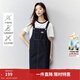 茵曼（INMAN）復古學(xué)院牛仔背帶裙女2025夏季新款時(shí)尚百搭減齡直筒連衣裙 深牛仔藍 M