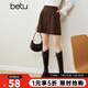 百圖betu女裝秋冬新款短褲美拉德冬日限定ins風(fēng)高腰闊腿短褲女2310T81 深啡 XS