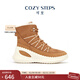 COZY STEPS可至女士秋冬系帶時(shí)尚保暖防寒羊皮毛一體厚底雪地靴 焦糖栗子 36