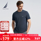 諾帝卡（NAUTICA）【商場(chǎng)同款】男裝春夏新款全棉親膚柔軟多色短袖圓領(lǐng)T恤男 湛藍4JN 2XL