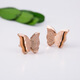 卓麥 玫瑰金鈦鋼耳釘 氣質(zhì)簡(jiǎn)約女韓版時(shí)尚雙層磨砂蝴蝶耳飾禮物 雙層磨砂蝴蝶耳釘