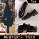 CAMILA KSENIA小皮鞋百搭女鞋子2025冬季新款真皮英倫風(fēng)一腳蹬時(shí)尚豆豆鞋樂(lè )福鞋 黑色 37 (235mm)