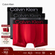 Calvin Klein內衣【新年禮物】男士本命年三條裝ck輕薄順滑彈力低腰平角內褲男 II8-太空黑/碳灰/石榴紅 3條 M