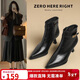 ZHR靴子女冬季時(shí)尚百搭短靴女增高顯瘦細跟女靴 BQ107A 黑色 36 