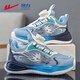 回力（Warrior）童鞋男童春款跑鞋網(wǎng)面透氣旋轉扣兒童休閑運動(dòng)鞋WZ-2227 淺藍白34