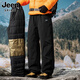 JEEP SPIRIT吉普羽絨棉褲子男冬季加厚保暖休閑褲戶(hù)外防風(fēng)防水滑雪 黑色 4XL