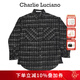 Charlie Luciano【迪麗熱巴同款】格子襯衫中性小香風(fēng)經(jīng)典情侶同款國潮外套cl男潮 黑色 S