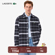 LACOSTE【王一博同款】法國鱷魚(yú)男裝25秋冬新款格紋襯衫外套|CH9208 6AG/黑白格紋 39