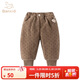 班喜迪女童褲子秋冬裝2025新款洋氣兒童夾棉衛褲寶寶棉褲小童冬季休閑褲 卡其色-夾棉 90 cm