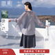 香影萊賽爾天絲襯衫外套女長(cháng)袖2025夏裝新款寬松灰色外搭開(kāi)衫襯衣 中灰 S