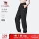 駱駝（CAMEL）棉感束腳衛褲女休閑針織運動(dòng)長(cháng)褲子 C25CZ1L9005 幻影黑 M