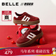 百麗（Belle）馬年系列跑道板栗德訓鞋女26春新商場(chǎng)厚底休閑板鞋E9Z1DAM6預售 紅色 36