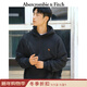 Abercrombie & Fitch小麋鹿圖案美式復古保暖抓絨套頭連帽衛衣25秋冬男裝122-5536 黑色 M (180/100A)
