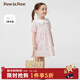 PawinPaw【全棉】卡通小熊童裝25年春夏新款女寶寶花邊翻領(lǐng)甜美滿(mǎn)印連衣裙 Pink粉紅色/25 100