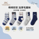 英氏（YEEHOO）【保暖系列】5雙裝兒童襪子男女童秋冬加厚毛圈襪不易起球中筒襪 男童條紋 【秋冬加厚毛圈襪】 5雙 9-12歲 (L) 腳長(cháng)20-22CM