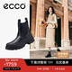 愛(ài)步（ECCO）短靴女 冬季高端品牌簡(jiǎn)約通勤厚底切爾西靴 革新214793 黑色38