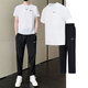 耐克（NIKE）男裝運動(dòng)套裝25夏新款舒適簡(jiǎn)約寬松短袖T恤長(cháng)褲寬松長(cháng)褲 兩件套 白色T恤+梭織長(cháng)褲 XL/180