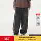 幻走（MOVEUP）【商場(chǎng)同款】2024冬季新款多口袋燈芯絨收腳休閑直筒褲 夜黑 M