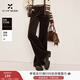 香影咖色燈芯絨闊腿褲女2025冬裝新款美拉德復古高腰休閑直筒褲子 咖色 M 160/64A/95-110斤