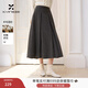 香影灰色毛呢西裝半身裙女垂感2025冬季新款羊毛高腰中長(cháng)百褶裙子 深灰 M 160/64A/95-110斤
