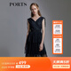 PORTS寶姿春夏新品女裝V-領(lǐng)無(wú)袖中長(cháng)連衣裙SM8D059MLN001 黑色 S (4)
