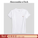 Abercrombie & Fitch【百搭圓領(lǐng)】小麋鹿圖案女裝25夏季美式修身短袖T恤139-5273 白色（棕色小麋鹿） XXS (160/76A)