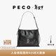 PECO城市系列Hobo包單肩鹿皮紋水桶包通勤托特包女包新年情人節禮物 經(jīng)典黑 頭層鹿皮紋牛皮