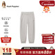暇步士（Hush Puppies）童裝女童長(cháng)褲25秋大童寬松衛褲兒童百搭運動(dòng)褲 花灰   140   