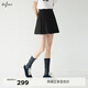 伊芙麗（eifini）蔣欣代言時(shí)髦百搭顯瘦miu系學(xué)院風(fēng)百褶半身裙女2025新款 黑色 M 105-115斤