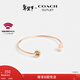 蔻馳（COACH）【新年禮物】【專(zhuān)享直降】奧萊女士手鐲時(shí)尚首飾百搭禮物 開(kāi)口式圓形手鐲 玫瑰金色