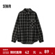 森馬（Semir）長(cháng)袖襯衫男格紋絨感牛仔外套不規則下擺冬季寬松翻領(lǐng)上衣時(shí)尚 原色牛仔98101 M